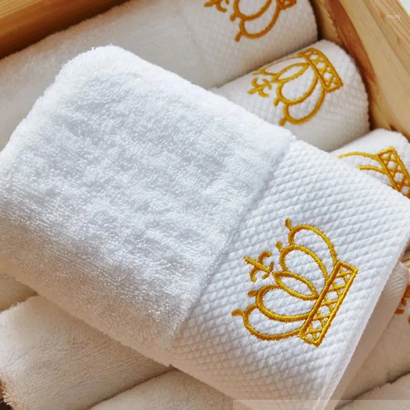 Serviette brodée couronne blanche salle de bain 5 étapes el serviettes de qualité de qualité de salle de bain les dames lavage doux
