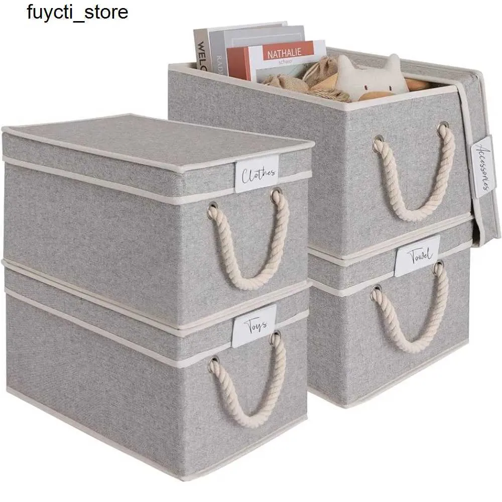 Depolama kutuları kutular kumaş saklama kutusu, kutuları organize etmek ve katlamak için kullanılan kapaklı saklama kutusu S24513