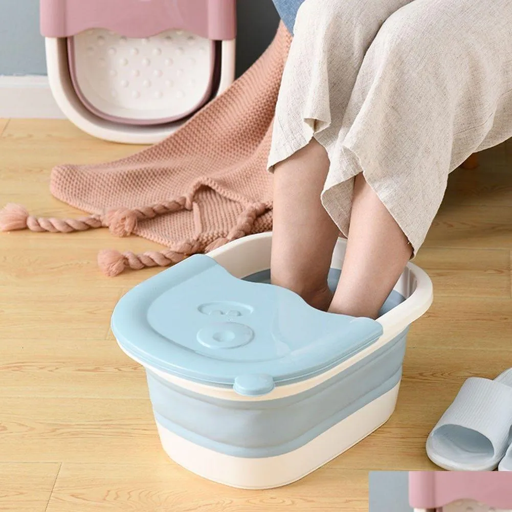 Zlewki łazienkowe Składana stóp wanna przenośna douchanie Basen Basen Duża pojemność kąpiel stóp spa mycie domowej sauna stopa dr dhob1