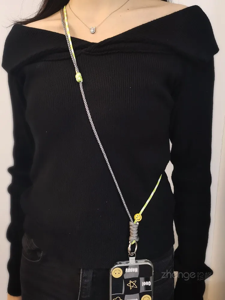 Longe de téléphone mignon ajusté en extérieur de la corde suspendue universelle carte d'épaule à corps cross-bodage Cord Cord Cord de cordon anti-perdant à double usage