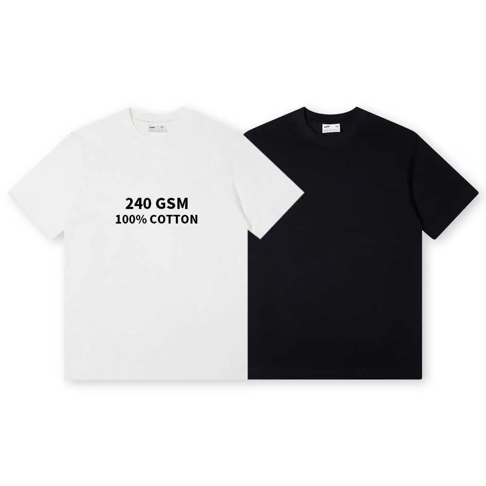 DTG Custom 240 GSM 100% da stampa in cotone ricamo in bianco unisex di grandi magliette di grandi magliette.