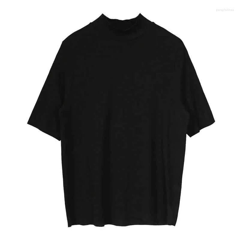 Capuzes masculinos verão de cor sólida manga curta Men o pescoço moletom moda simples clássico clássico All-Match 2xl Tubmam camisetas pretas brancas