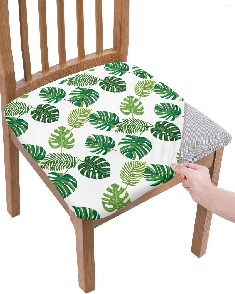 Крышка стулья тропические растения листья зеленого белого сиденья подушка для растягивания обеденные покрытия для дома для дома Эль Банкет Гостиная