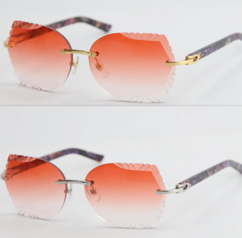 Stora fyrkantiga 8200762 Rimless Purple Plank Solglasögon Högkvalitativ ny mode vintage glasögon utomhus som kör glasögon design 2436756