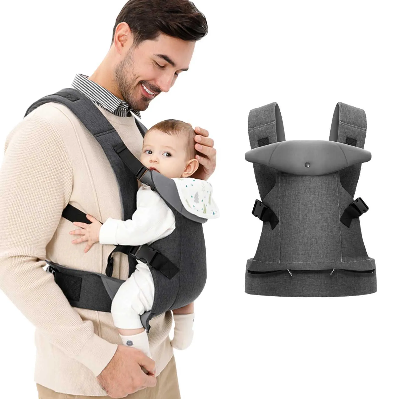 Carrier con zaino con zaino per baby imbracatura da carrier 4-in-1 Backpack ergonomico Backpack BASCHI BABY BABY BABY BABY BABY BABY BABY BABY BABY BABY BABY BABY BABY BABY BABY BASCH BASCHE BASCHE BASCHE BASCHIO AL BACKLER Y240514