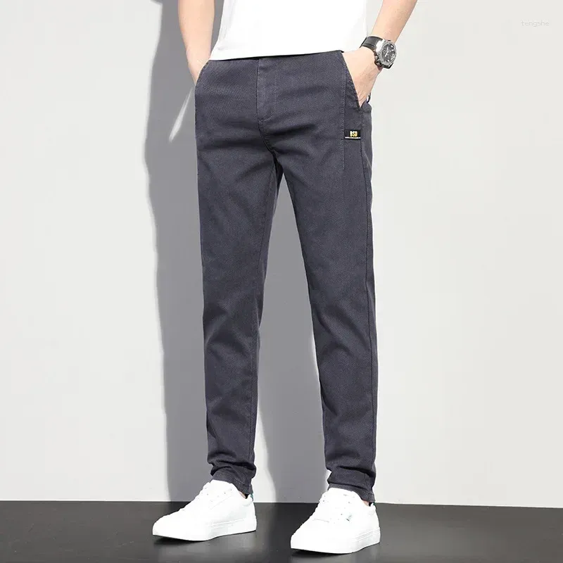 Pantalon masculin coton coton homme entreprise slim fit coréen de travail coréen cargo contrafait décontracté vêtements de marque masculine plus taille