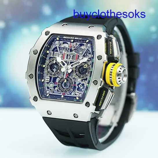 Lastrest RM Wrist Watch RM11-03 Automatique mécanique montre RM11-03 Hollow Out Clock Swiss Swiss World Famans RM1103 Titanium Metal Wine Chronographe
