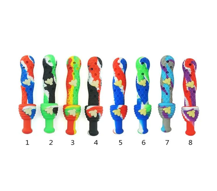 ACCESSOIRES DE SILICONE ACCESSOIRES COLLECTEUR ÉQUIPÉ DES PIPES DE SOIDE DE SILICON DE SILICON DE COILLE DE 14 mm pour la cire DAB RIG5527195