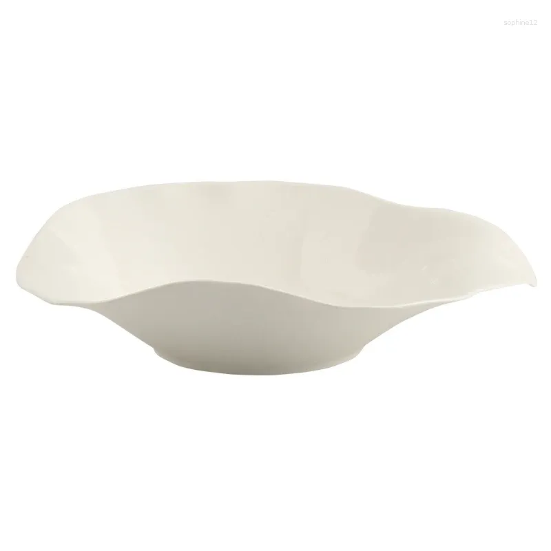 Dekorativa figurer Pure White Ceramic Specialformed Cold Dish Bowl Restaurang Oregelbunden specialplatta Privat rum Kreativt bordsartiklar