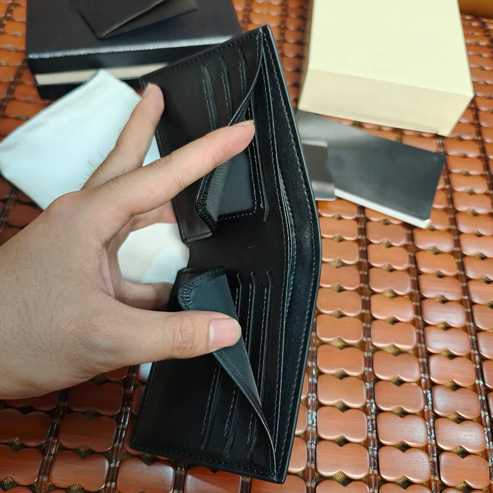 Modeontwerper Men Wallet Cowhide Foldable Turn Munt Bag Merk Holder Black Short Mini Wallets Original Box Pen Case