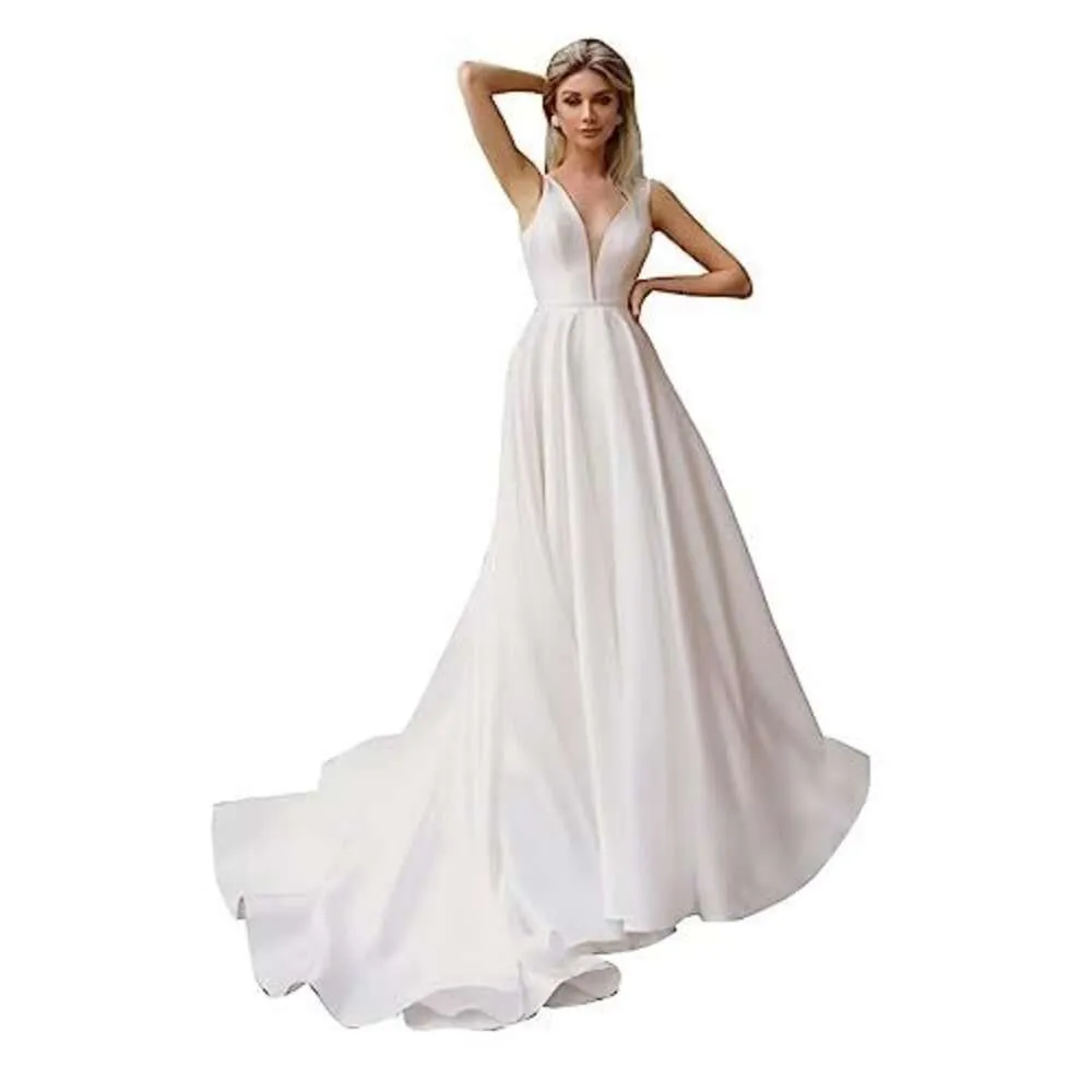 Tulle Wedding Dresses for Bride 2023 Lace Bridal Dress for Women Beach Boho Wedding Dress