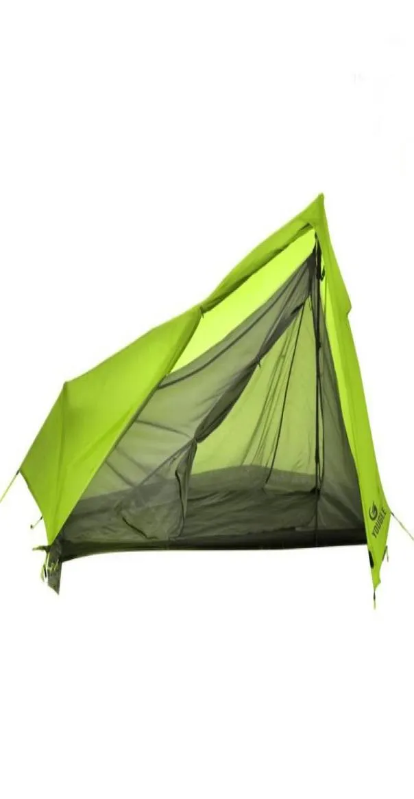 Yougle 2018 Lätt 15D Nylon Single Person En man backpacking tält Trekking Camping Canopy Travel 3 Säsong Silikon Coated16358439