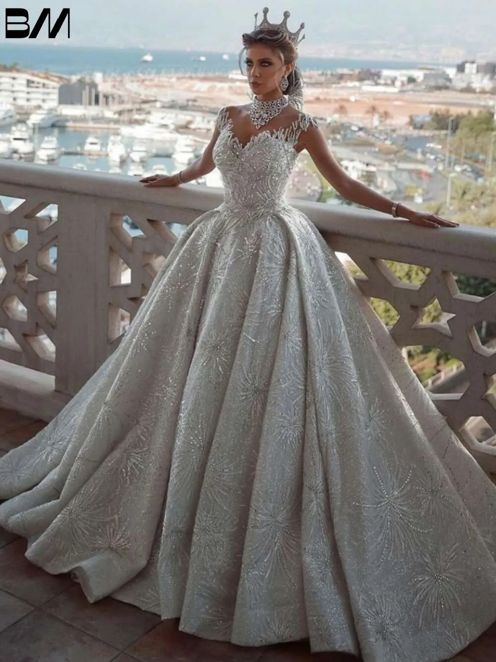 Romantyczne głębokie ślubne ślubne kulki Bridal Ball suknia ślubna suknia ślubna Długość dna sukienki panny młodej Vestidos de novia