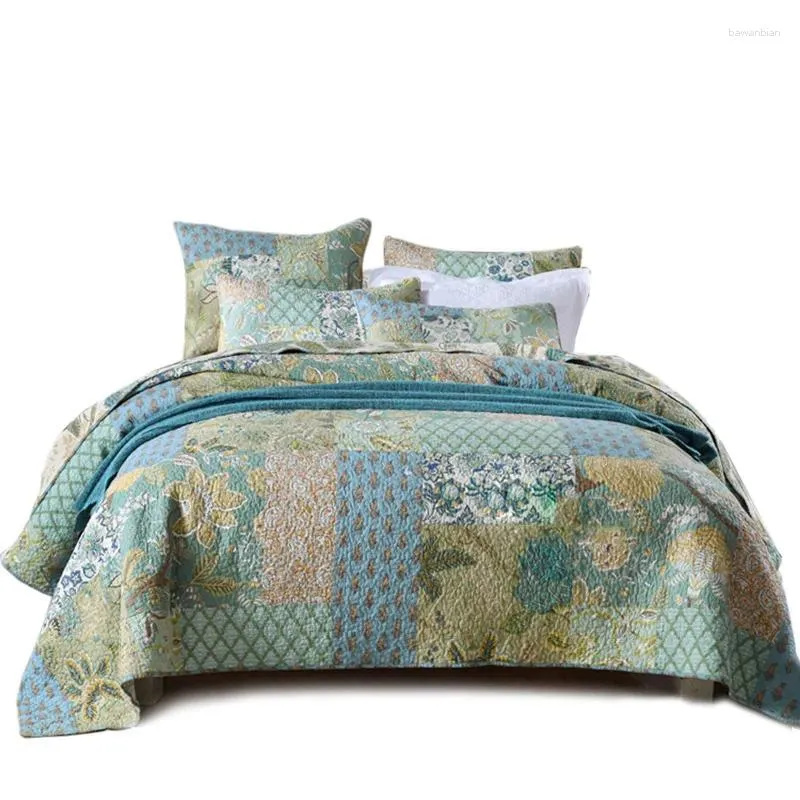 Beddengoed sets voor sprei's patchwork quilt set 3 stks katoenen quilts voor bed vintage gewatteerde deksel kussensloop king handgemaakte deksel