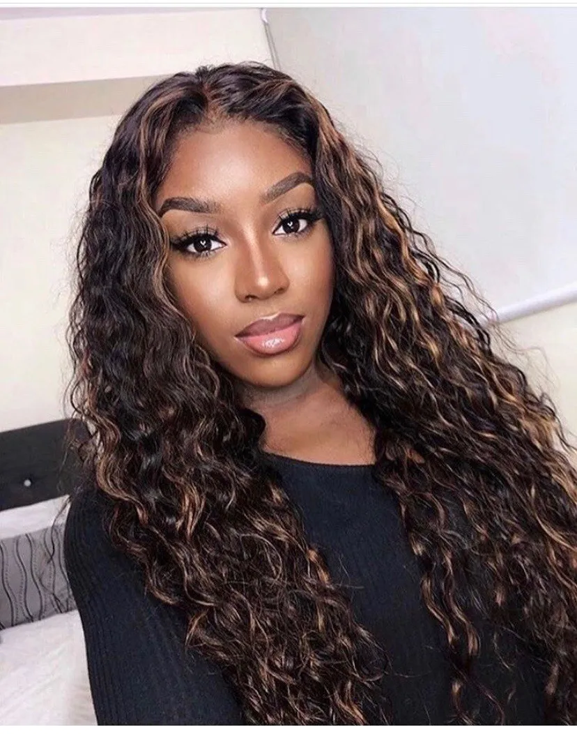 wholesale360 degree full lace wig bone straight 13x4European and American long curly wigs African small curly wigs mixed color chemical fiber headgear
