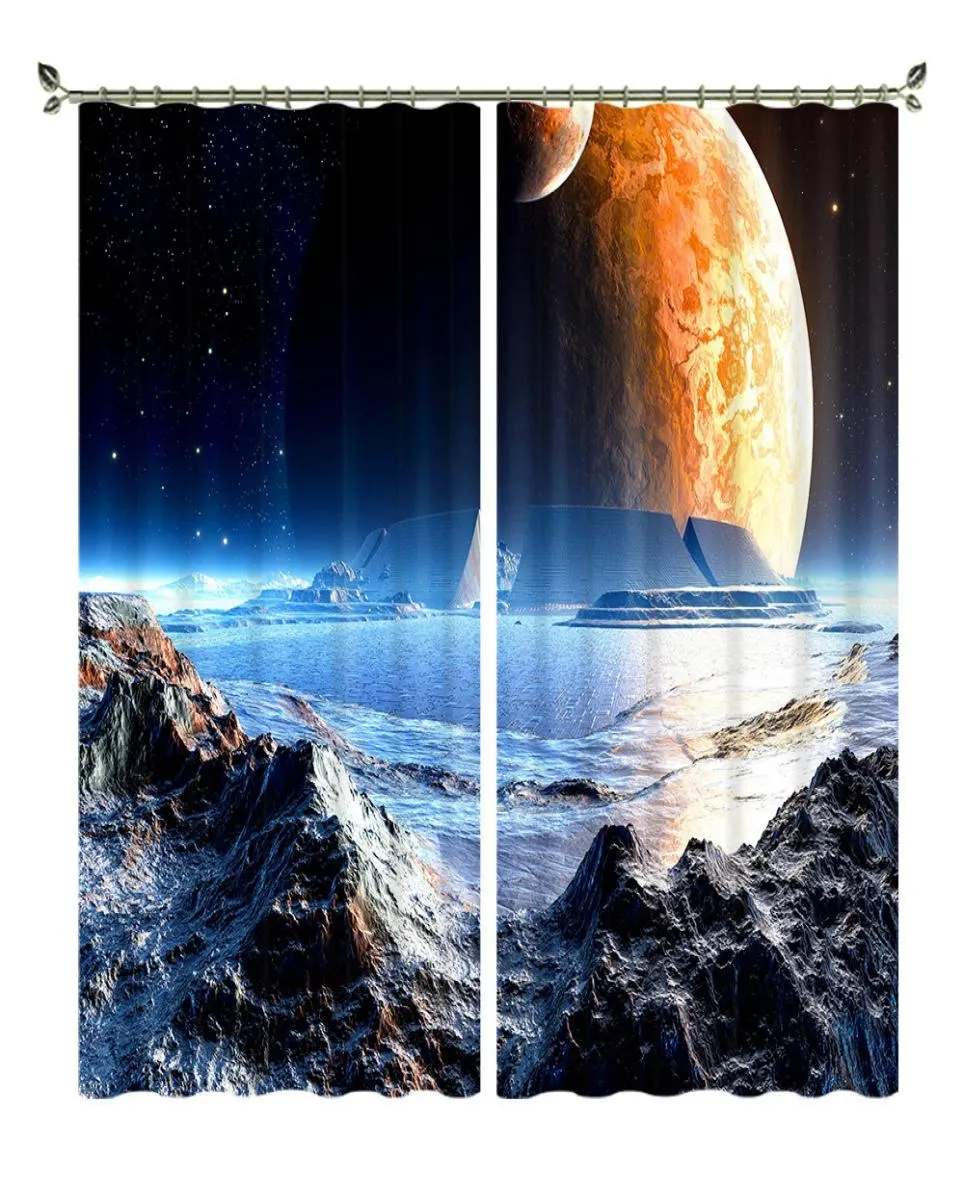 Babson Galaxy 3D Digital Druckvorhang Schattierung Vorhang Persönlichkeit DIY Universe Creative Star Curtain2956379