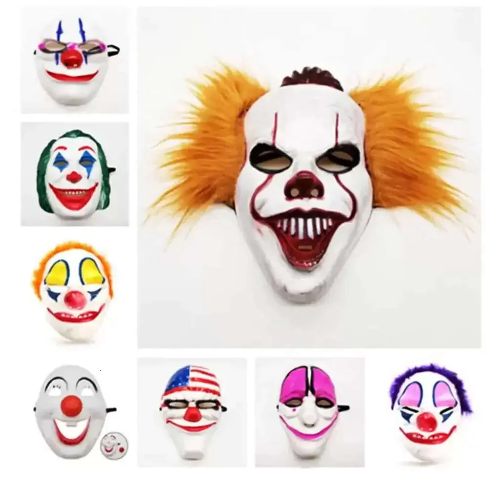 Maschera azionaria del partito Pvc Scary Clown Payday 2 per il cosplay mascherato Halloween Orribili maschere s