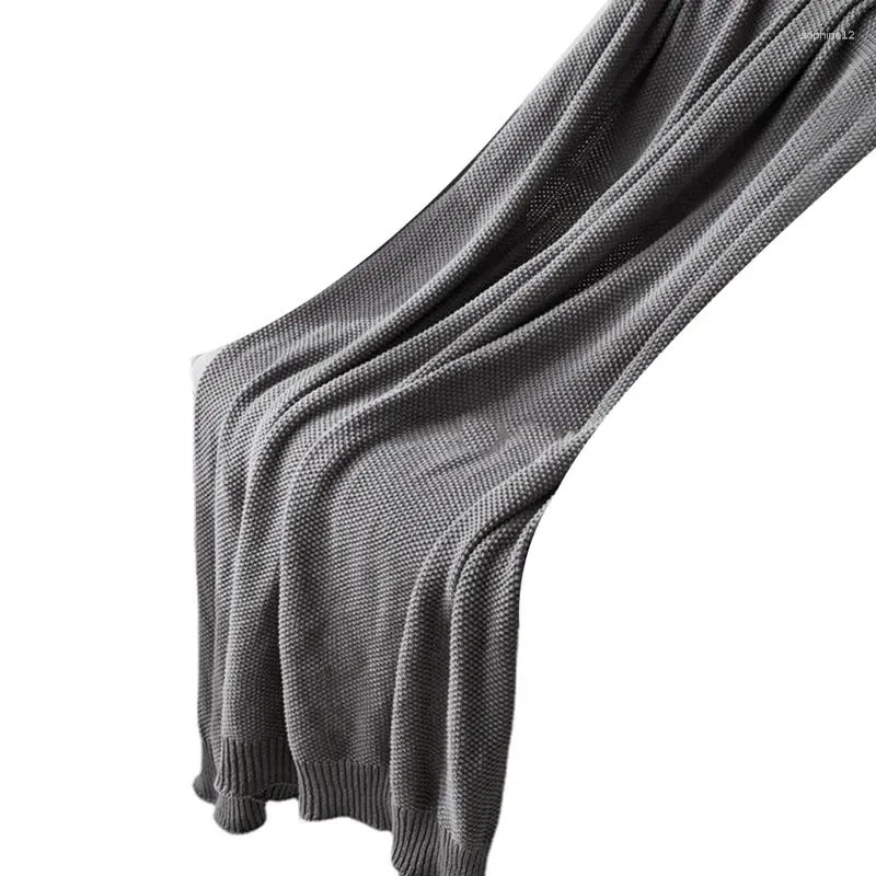 ブランケットチャンキーケーブルニットスローソファソファベッドベビーナーサリーグレーのための軽量毛布