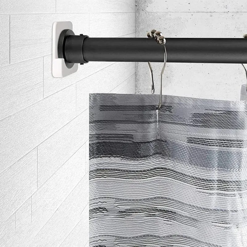 Duschgardiner högkvalitativt varumärke varaktigt praktisk gardin rod hållare badrum verktyg vit abs svart multiplicy installation