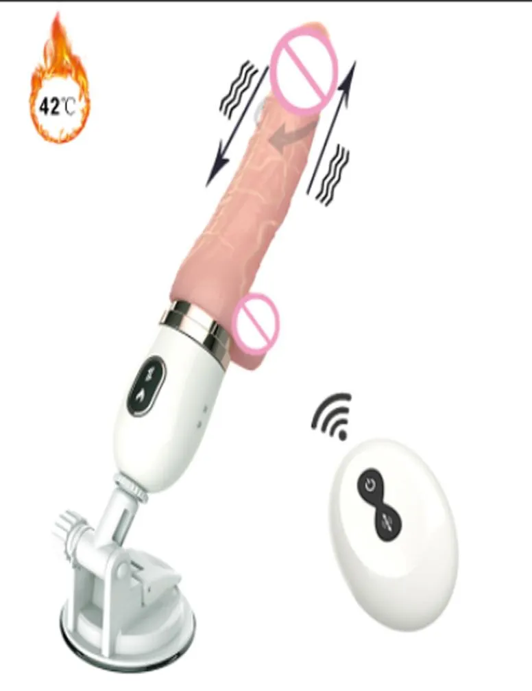 Chauffage luxueux Machine de vibratrice de gode de poussée télescopique Automatique USB Charge magnétique Vibration Femmes Viginal Stimulation MX197897453