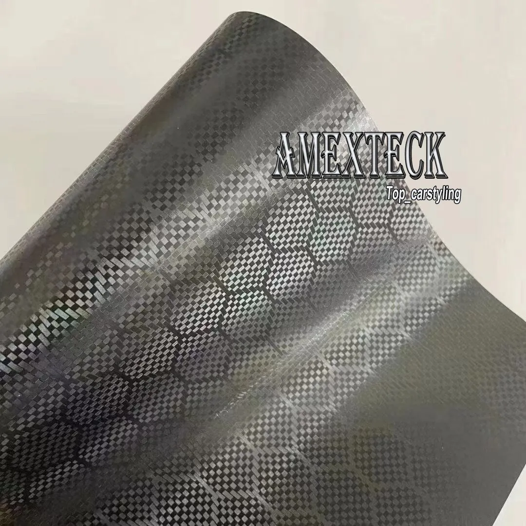HD 6D Honeycomb Black Carbon Vinyl Wrap Covering Film With Air Release Initial Low Tack Glue Self Adhesive Foil 1.52x18m 5X59ft With PET Liner