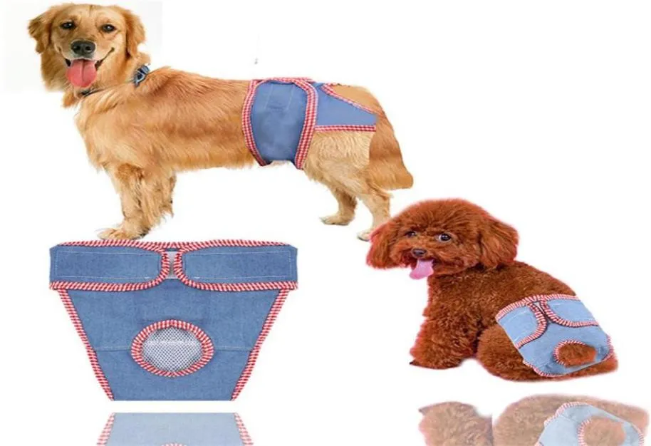 Ubrania dla psa Poliologiczne spodnie pieluszki do mycia sanitarnego samice majtki menstruacyjne bielizny krótkie kombinezony 8989725