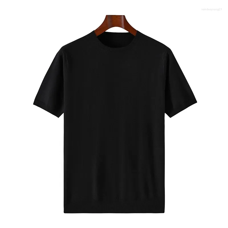Herentruien Verkiezingen Verkiezingswol trui t-shirt Casual gebreide korte mouwen pullover o-neck dunne vaste kleur