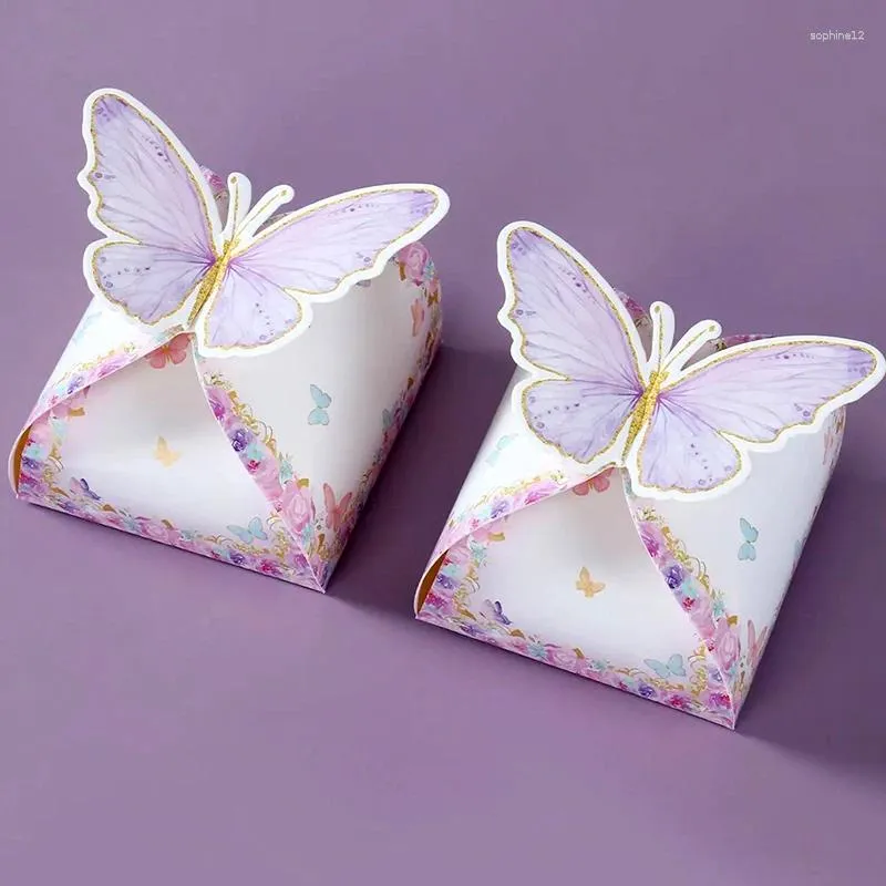 Gift Wrap 12pcs/bag Package Packing Paper Boxes Butterfly Candy Birthday Decorations Party Gifts Wedding