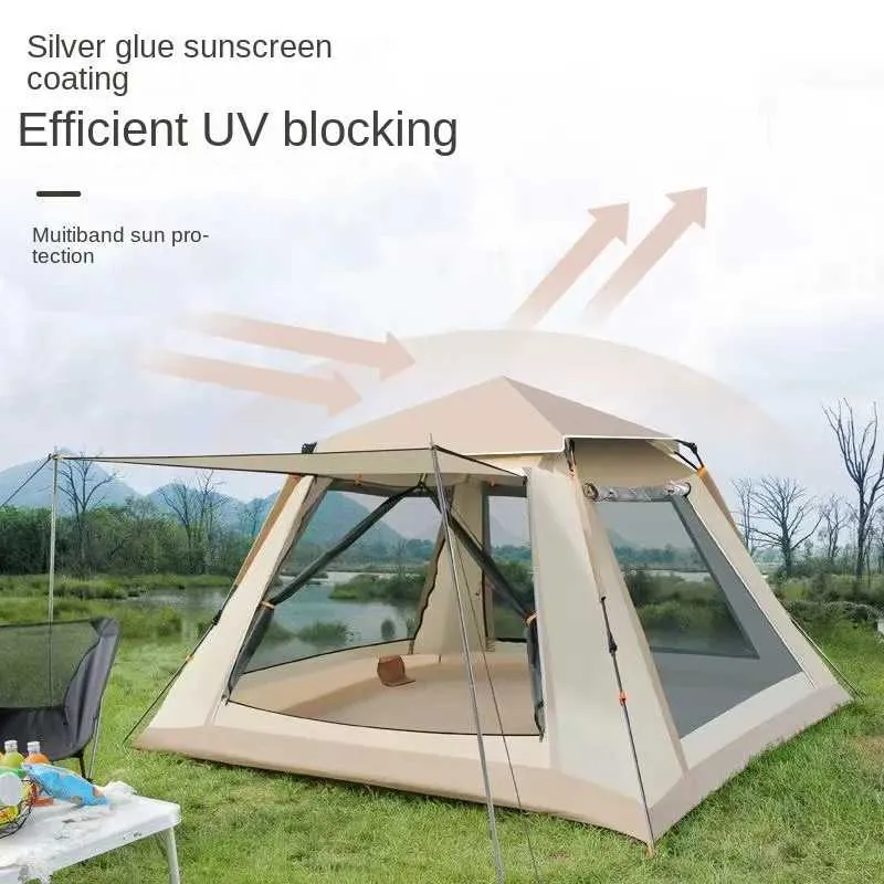 テントとシェルターSwolf Outdoor Fuly Automatic Tent 5-8 People Beachクイックオープン折りたたみキャンプデュアルレインプルーフ1ベッドルームQ240511