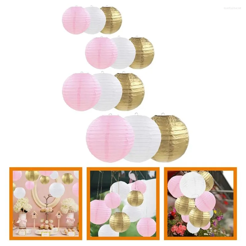 Bordslampor Rundvattentät rosa Decor Outdoor Grand Event Hanging Lamp Nylon Wedding Birthday Party Festival