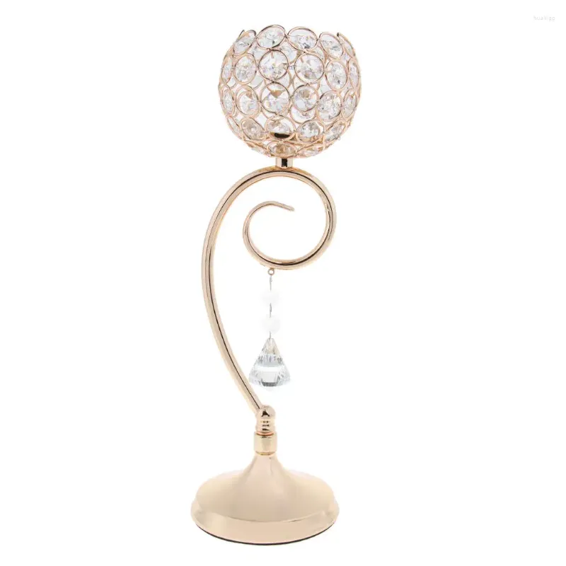 Kerzenhalter magideal 35cm Globe Säule Kristall Tee Holder Bowl Home Decor Lampe Golden Silber Pick
