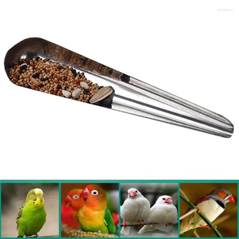 他の鳥の供給パロットステンレス鋼給餌スプーンチキンフィードメタル用ケージ