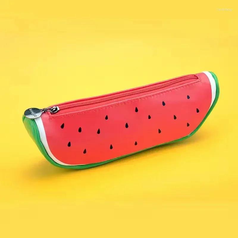 Dessin animé Custres Cuffres de fruits de la pastèque Orange Kiwi Sac de rangement de rangement de la papeterie d'étudiants fournit des sacs kawaii