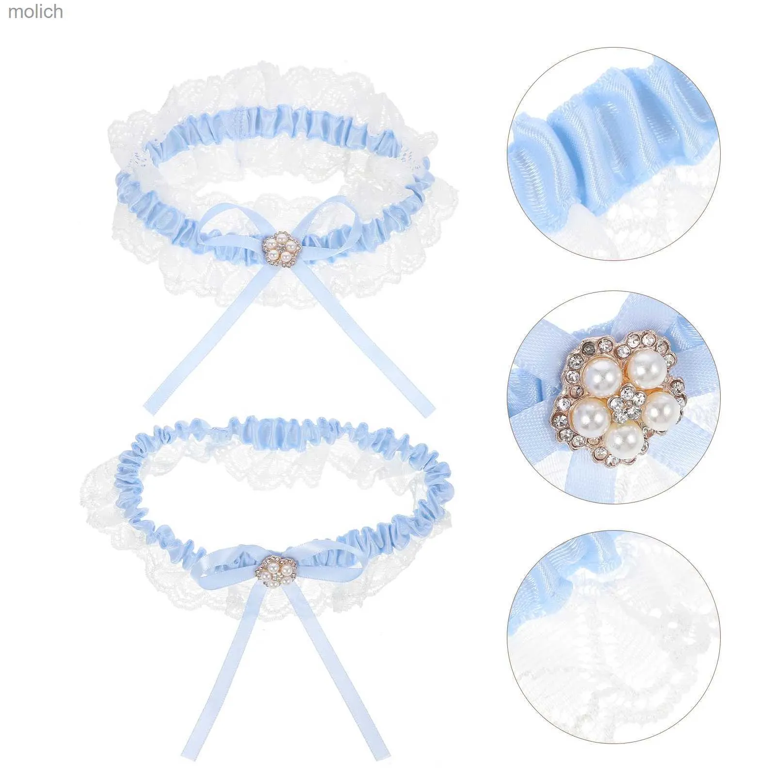 Garters 1 set of wedding leg hangers for brides leg hangers lace bow strap hangers WX