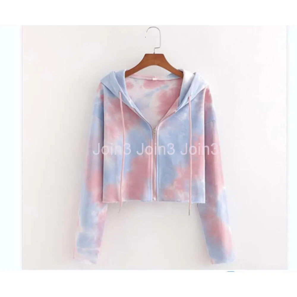 Automne Fashion Design Womens Rainbow Color Tie Dying Dying Sweatshirt Cardigan Mabe Plus taille SML