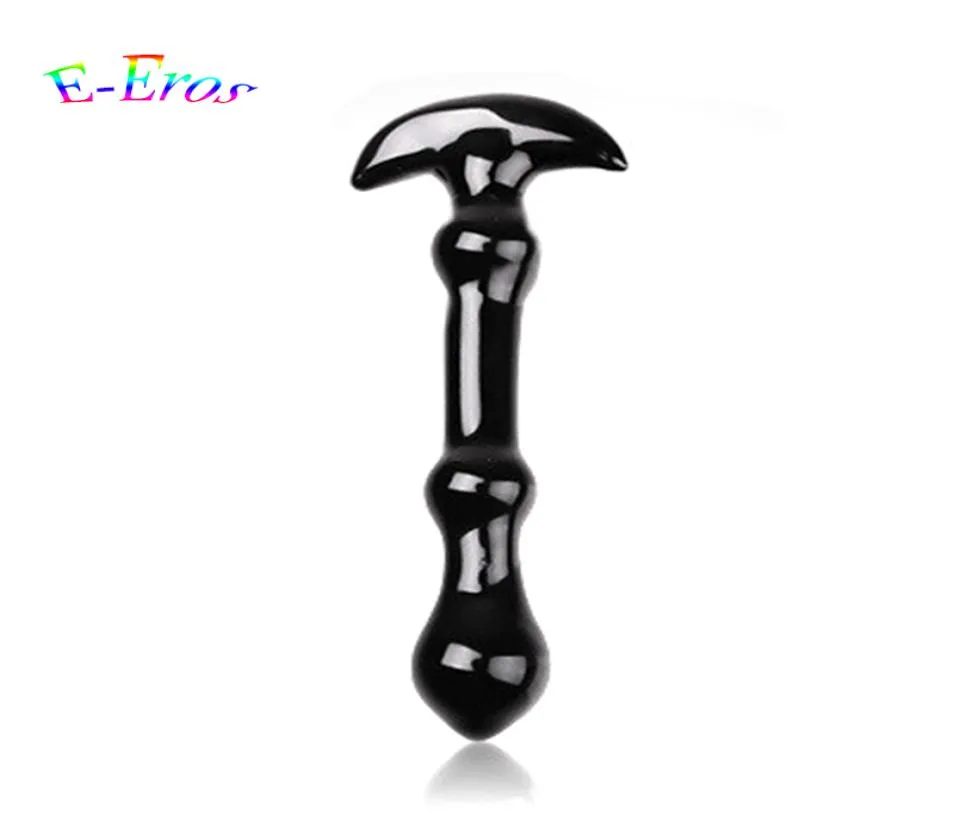 Black Glass Mini Anal Butt Plug para iniciante Ripple Small Plug Plug Crystal Toys anal baratos unissex adulto sexo brinquedo9283493