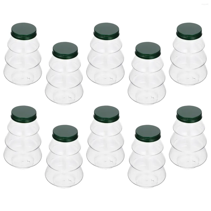 Vasos 10 PCs Drink de Natal garrafas de plástico Caps Mini suco de água recipiente bebendo os detentores de animais de estimação crianças crianças