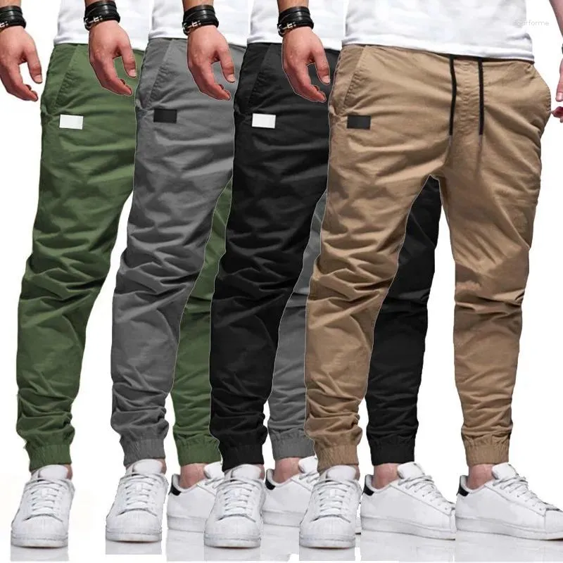 Calça masculina esportes casuais salto de moletom masculino cargo harém harem Lápis