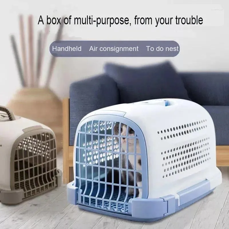 Carrier per gatti per piccole razze cani trasporto per animali domestici vettore di box semplice con smontaggio semplice cane gattino ventilazione traino