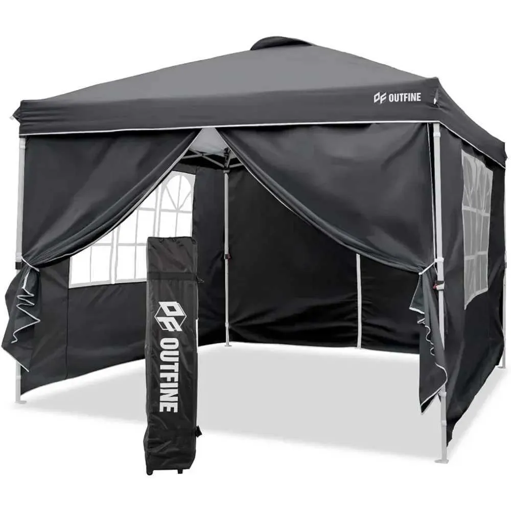 Tendas e abrigos Gazebo 10x10 Pop-up Comercial Instant Terrace Tent Faculdade ao ar livre do dossel totalmente à prova d'água com 4 cantosq240511 destacáveis