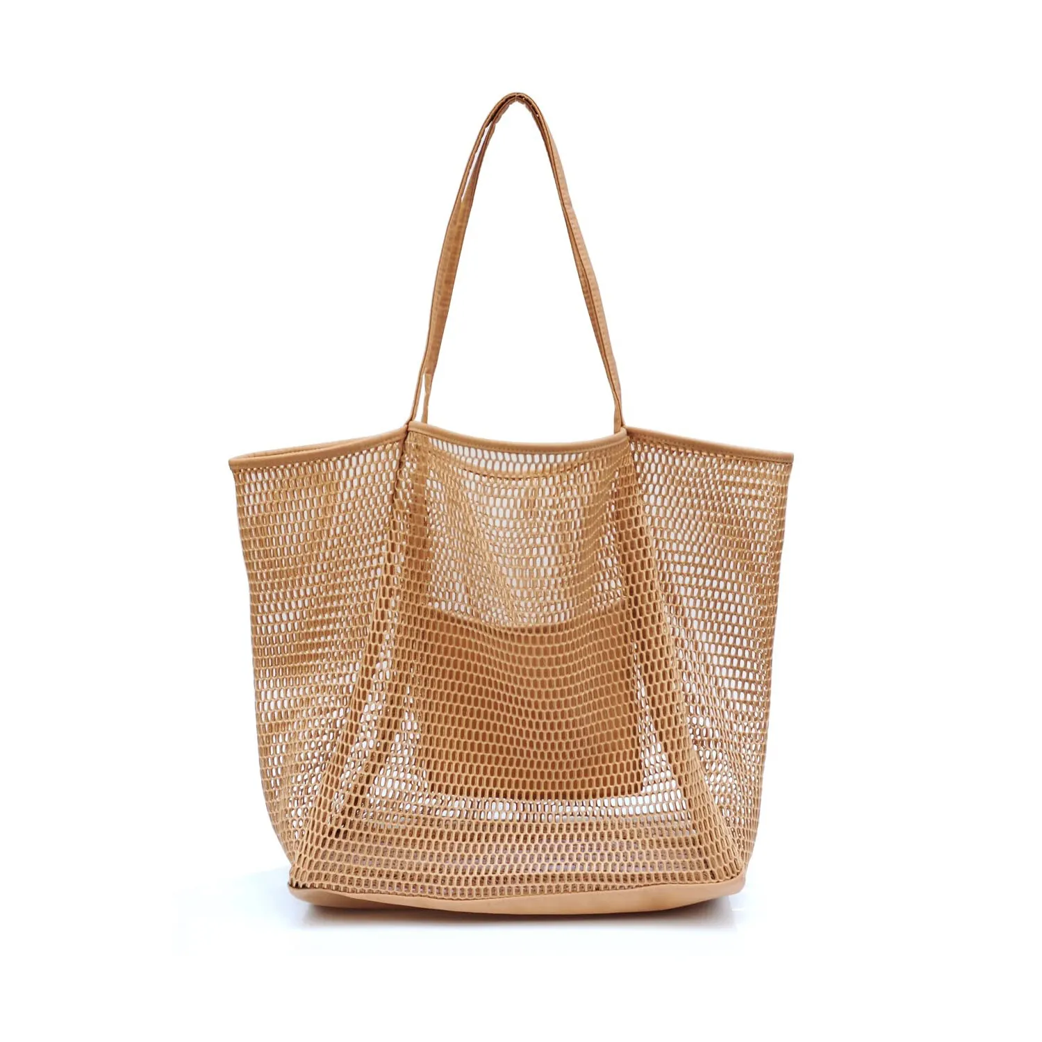 Khaki Mesh Beach Bag для женщин дизайн моды высококачественные блюда на большие пляжные сумки имеют карманы роскошные бродячие сумочка сумочка
