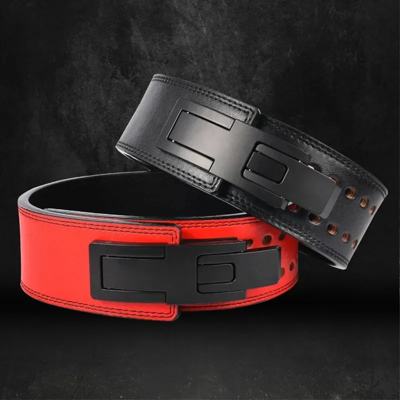 Sollevamento pesi Cintura di pelle Powerlifting Cintura della palestra Supporto posteriore per il sollevatore di sollevamento pesi Squat PowerSlifting Lever Belt 240507