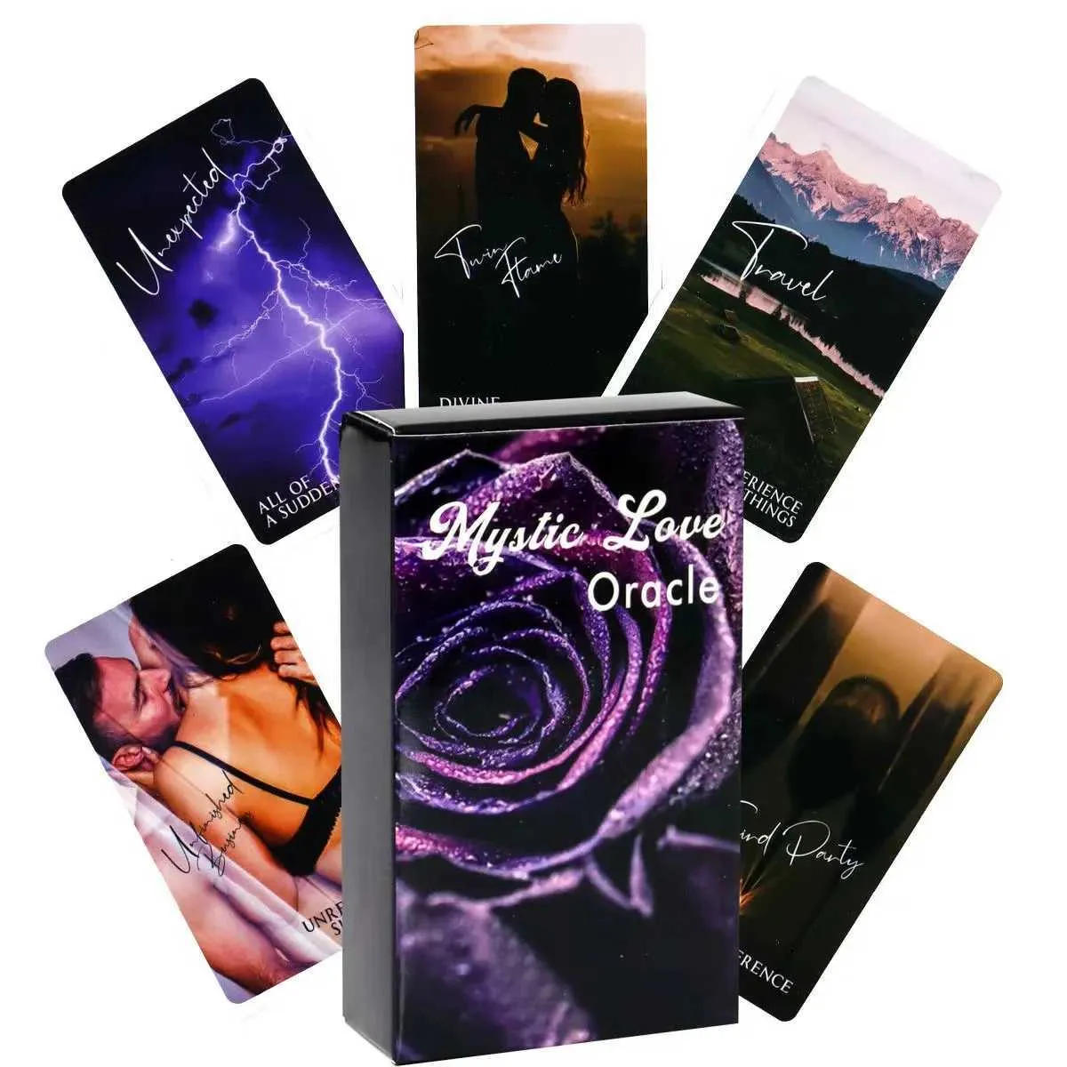 Mysterious Love Oracle Card Deck with 79 Wooden Tarot Cards and