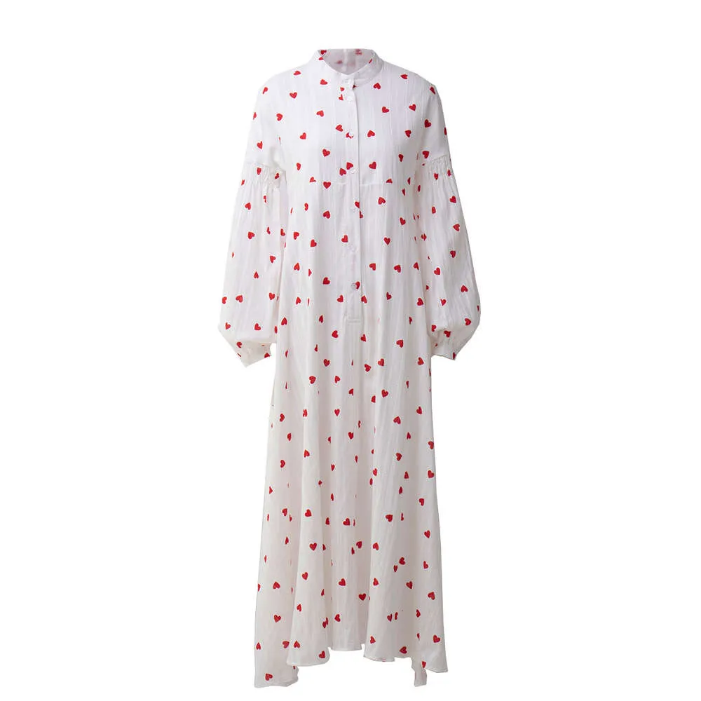 Robe d'amour imprimée pour les femmes printemps / été 2023 Long Patchwork Lantern Gannes de coton pur robe swing5bc3
