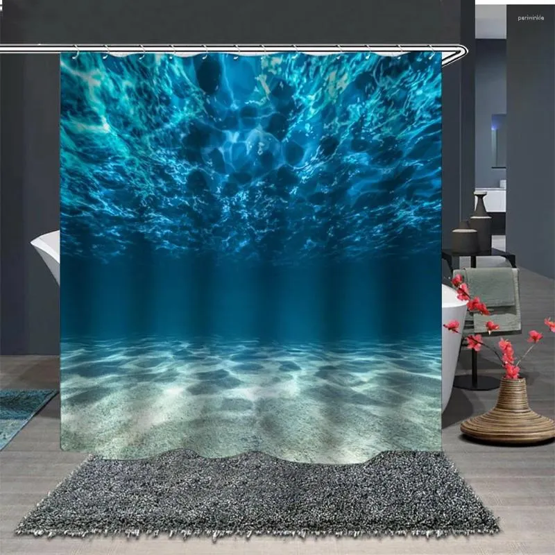 Duschgardiner Underwater World 3D Digital Printing Production Home Waterproof Curtain Polyester Fabric