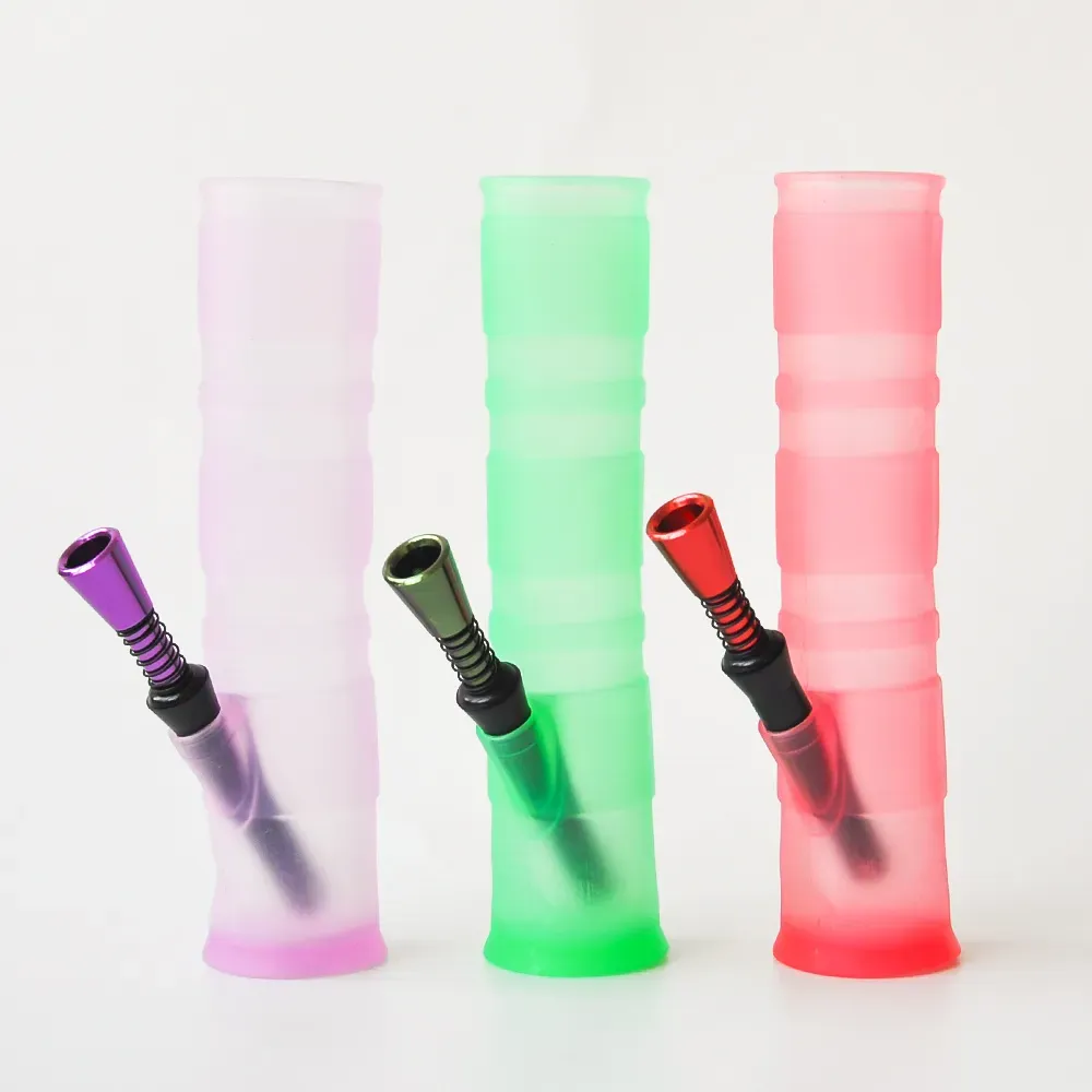 Bong di silicone portatile bongino b. bong di vetro tubo di vetro concentrato olio tubo di plastica in metallo spedizione gratuita 11 ll