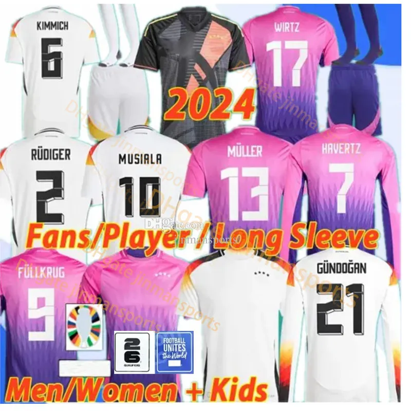 2024 Niemieckie koszulki piłkarskie zestawy 24 25 Puchar Europy dom Hummels Kroos Werner Reus Muller Gotze Men Men Women Kit Kit Player Wersja Fan Wersja piłkarska