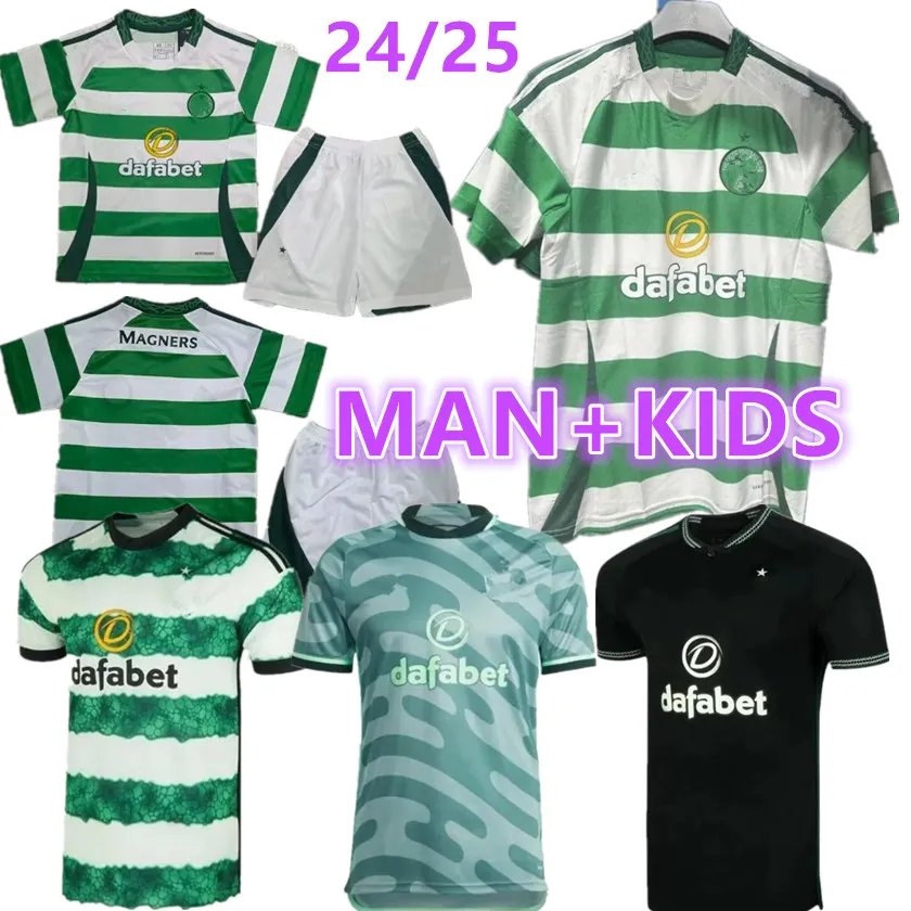 23 24 25 Celts Soccer Jerseys Home Away EDOUARD Celtic Fc 2023 2024 2025 JOSEPH Football Shirt ELYOUNOUSSI TURNBULL ETI CHRISTIE JOTA GRIFFITHS FORREST kids kit