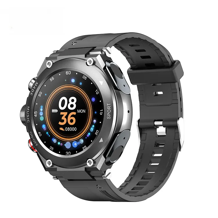 Hot Selling Smartwatch, Bluetooth-headset, 2-i-1-temperatur, blodsyreövervakning, musikklocka, sportvattentät