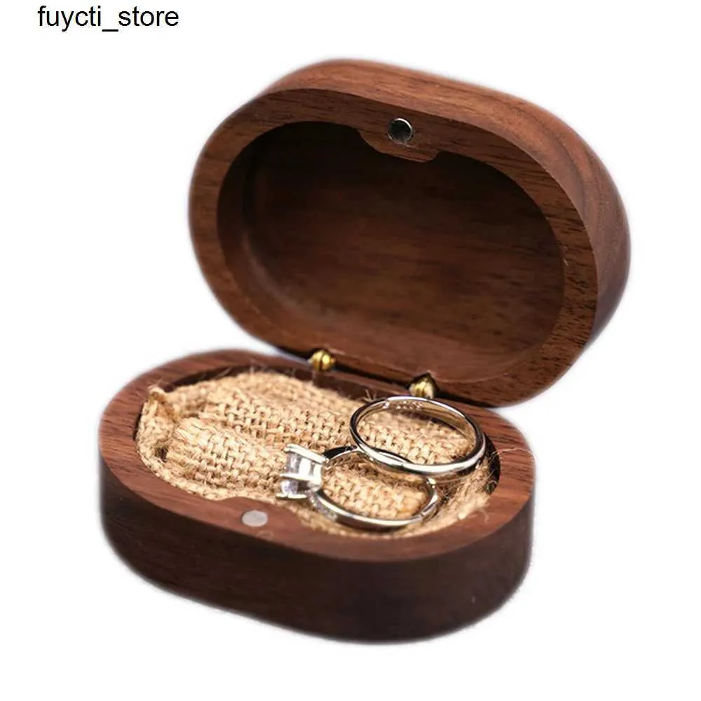 Boîtes de rangement Colgères 12 Boîtes à anneaux en bois de noyer ovale avec bijoux vintage sculpté magnétique Boîtes en bois Coupages à anneaux Boîtes bijoux Boîtes de bijoux S24513
